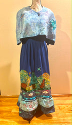 Reversible Day/Night Appliqued Upper World Capelet